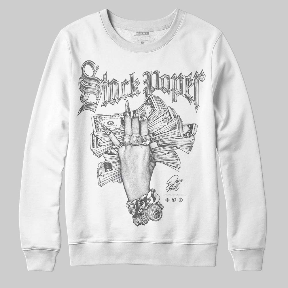 Grey Sneakers DopeSkill Sweatshirt Stack Paper Graphic Streetwear - White 