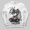 Jordan 3 Retro Black Cat DopeSkill Long Sleeve T-Shirt Smile Through The Pain Graphic Streetwear - White