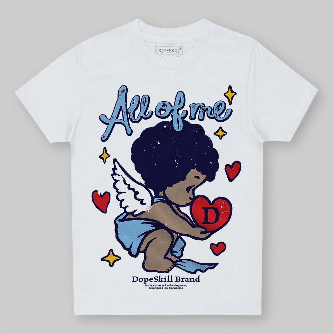University Blue Sneakers DopeSkill Toddler Kids T-shirt All Of Me Graphic Streetwear - White