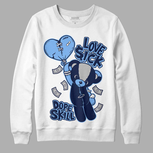 Jordan 5 Midnight Navy DopeSkill Sweatshirt Love Sick Graphic Streetwear