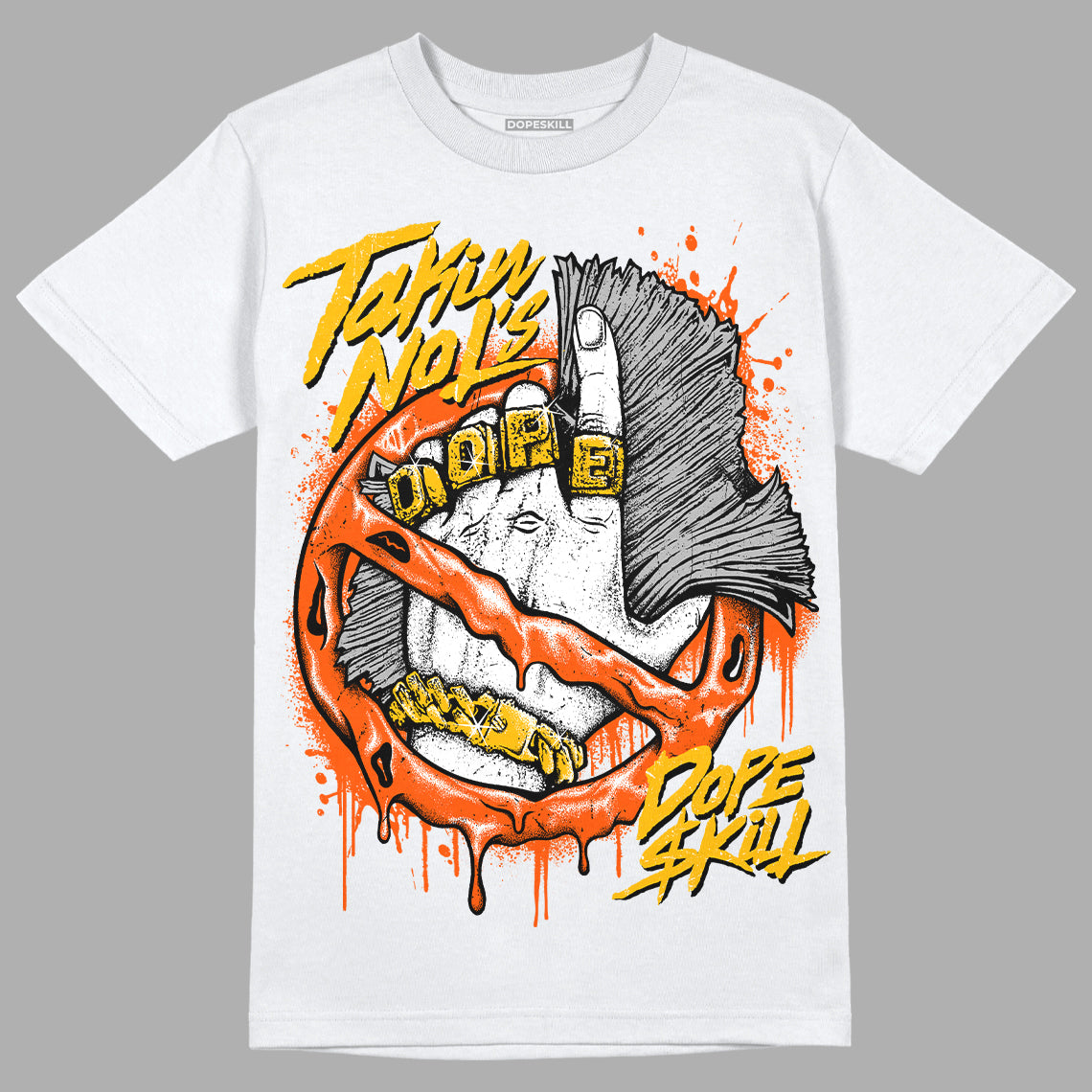 MSCHF Super Normal 2 Orange Milk DopeSkill T-Shirt Takin No L's Graphic Streetwear - White 