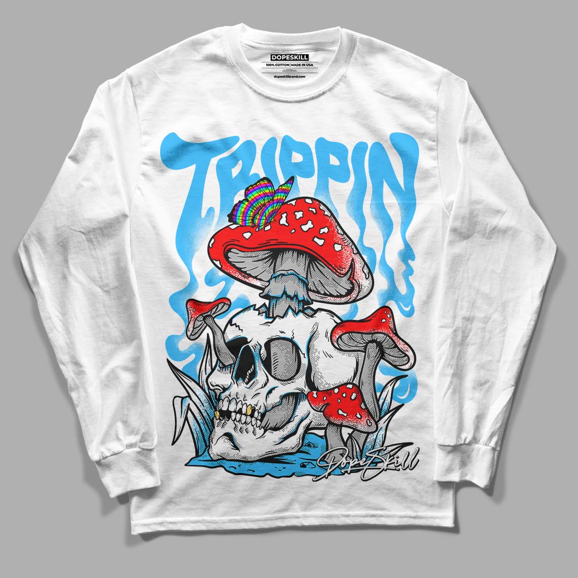 Jordan 2 Low "University Blue" DopeSkill Long Sleeve T-Shirt Trippin Graphic Streetwear - WHite