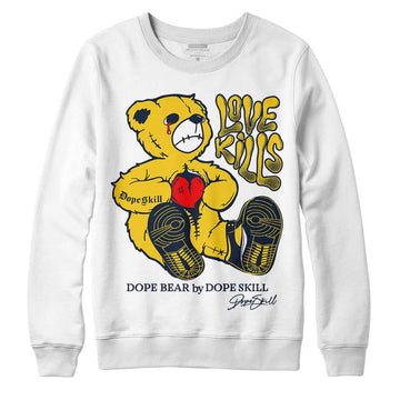 Dunk Low Vintage “Michigan” DopeSkill Sweatshirt Love Kills Graphic Streetwear - White