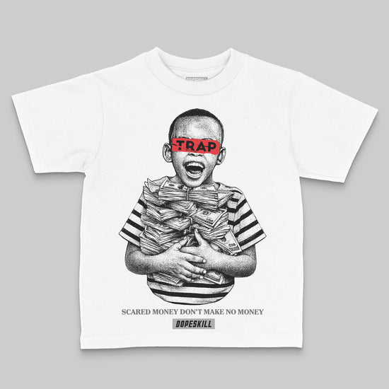Grey Sneakers DopeSkill Toddler Kids T-shirt Scared Money Don't Make No Money Graphic Streetwear - White  