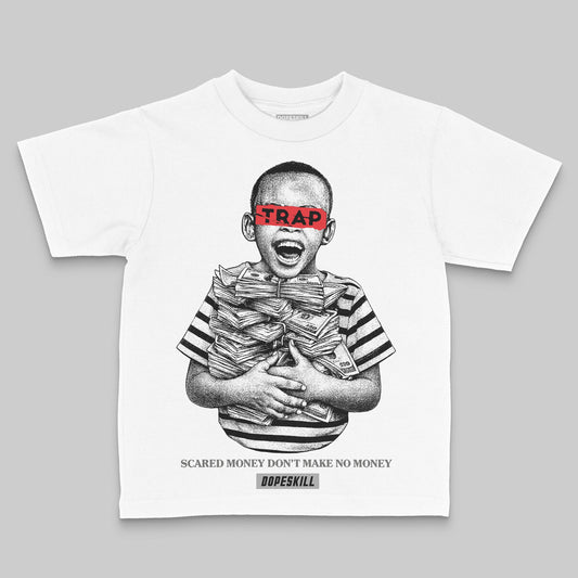 Grey Sneakers DopeSkill Toddler Kids T-shirt Scared Money Don't Make No Money Graphic Streetwear - White  