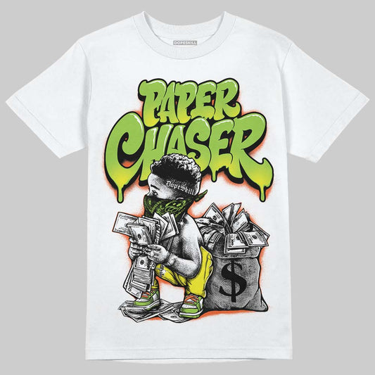 Neon Green Sneakers DopeSkill T-Shirt Paper Chaser Boy Graphic Streetwear - White