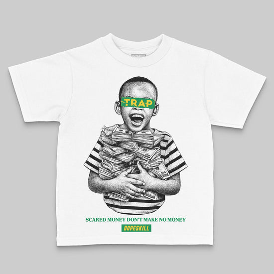 Green Sneakers DopeSkill Toddler Kids T-shirt Scared Money Don't Make No Money Graphic Streetwear - White 