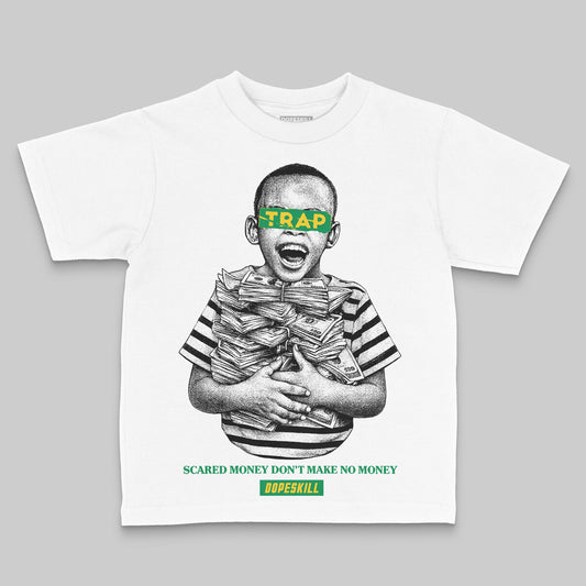 Green Sneakers DopeSkill Toddler Kids T-shirt Scared Money Don't Make No Money Graphic Streetwear - White 