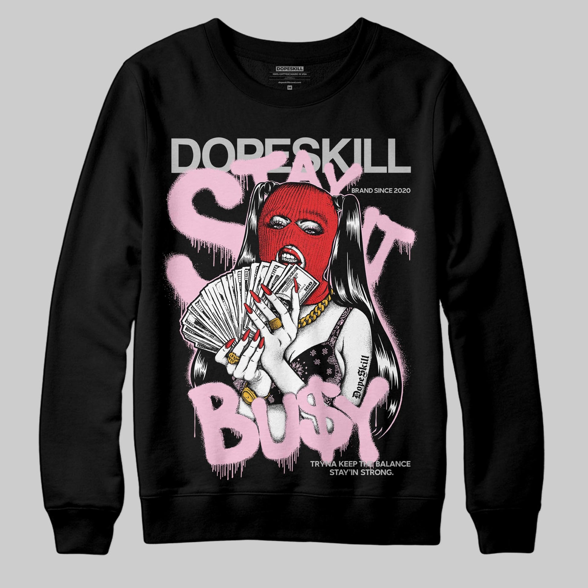 Awake NY x Air Jordan 5 Arctic Pink DopeSkill Sweatshirt Stay It Busy Graphic Streetwear - black
