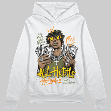 Olive Sneakers DopeSkill Hoodie All Hustle No Luck Graphic Streetwear - White 