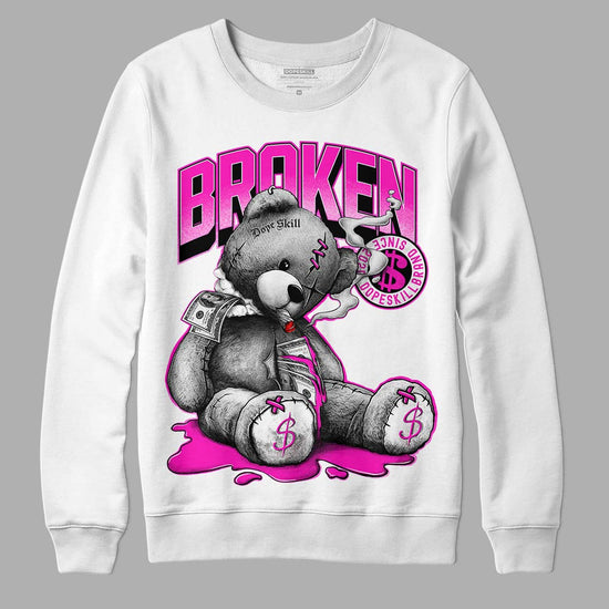 Dunk Low GS “Active Fuchsia” DopeSkill Sweatshirt Sick Bear Graphic Streetwear - WHite