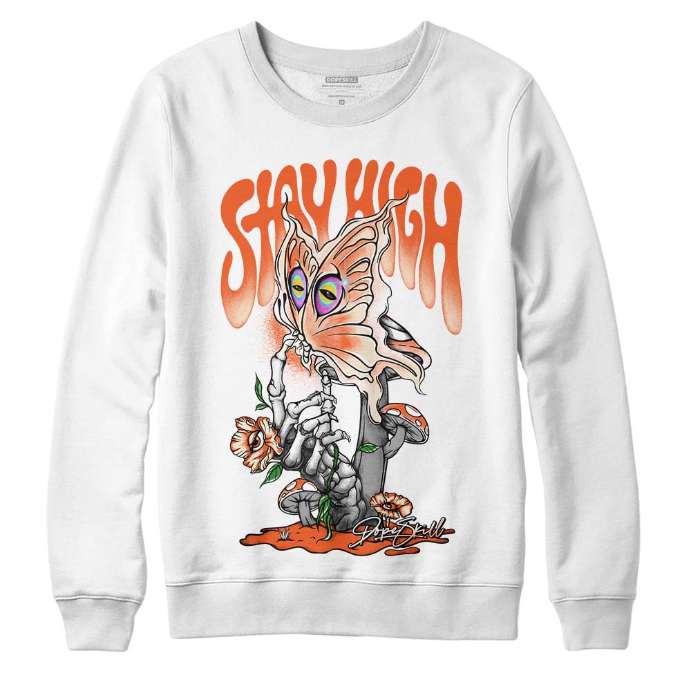 Jordan 3 Georgia Peach DopeSkill Sweatshirt Stay High Graphic Streetwear - White