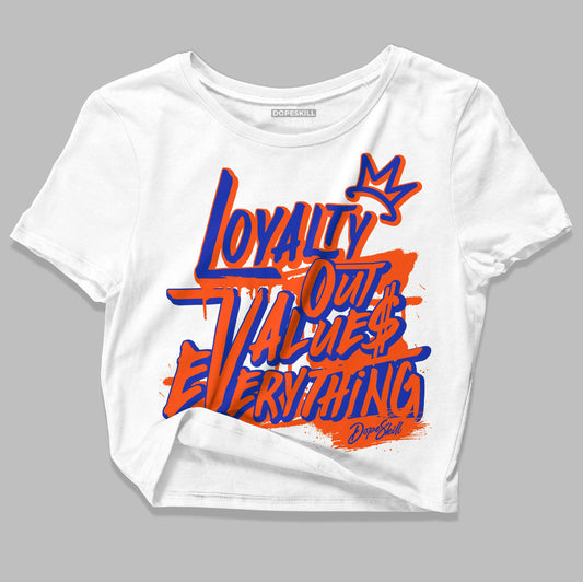 Dunk Low Futura Orange Blaze DopeSkill Women's Crop Top LOVE Graphic Streetwear - White