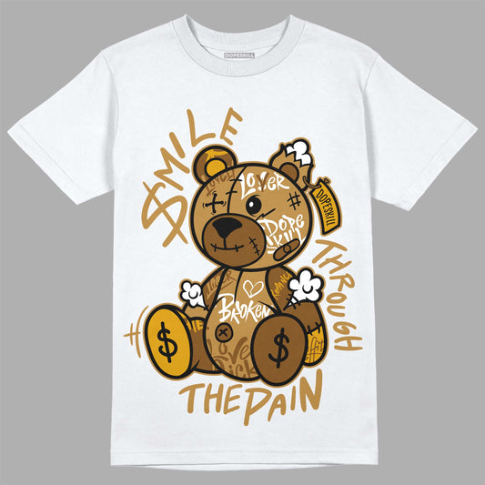 Jordan 13 Wheat 2023 DopeSkill T-Shirt Smile Through The Pain Graphic Streetwear - White