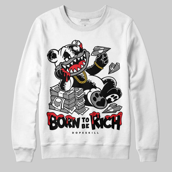 Rick Owens Leather Low Sneaker Black And Milk DopeSkill Sweatshirt Born To Be Rich Graphic Streetwear - White 