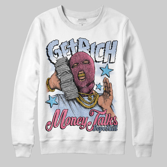 Jordan 3 GS “Cobalt Bliss” DopeSkill Sweatshirt Get Rich Graphic Streetwear - White 
