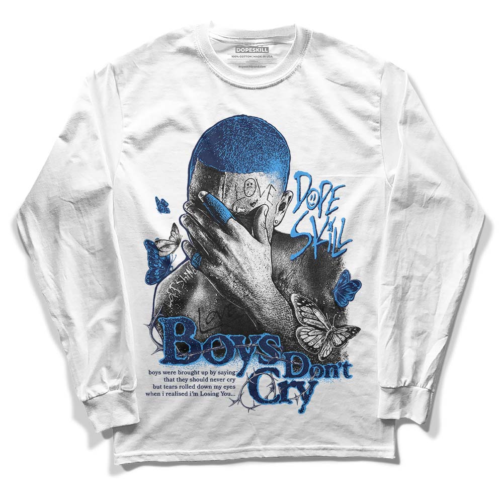 Jordan Spiz’ike Low “White/Obsidian” DopeSkill Long Sleeve T-Shirt Boys Don't Cry Graphic Streetwear - White