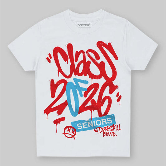 Red Sneakers DopeSkill Toddler Kids T-shirt Class of 2026 Graphic Streetwear - White 