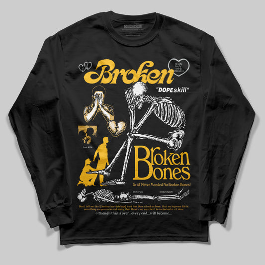 Jordan 12 "Phantom" DopeSkill Long Sleeve T-Shirt Broken Bones Graphic Streetwear - Black