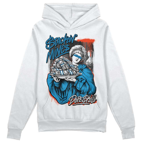 Jordan 4 Retro Military Blue DopeSkill Hoodie Sweatshirt Stackin Mines Graphic Streetwear - WHite