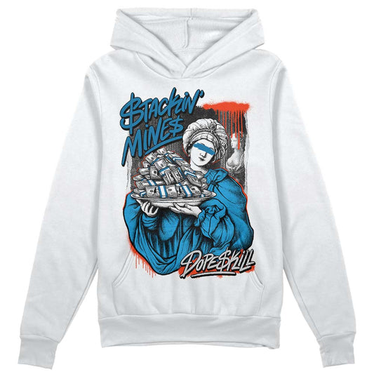 Jordan 4 Retro Military Blue DopeSkill Hoodie Sweatshirt Stackin Mines Graphic Streetwear - WHite