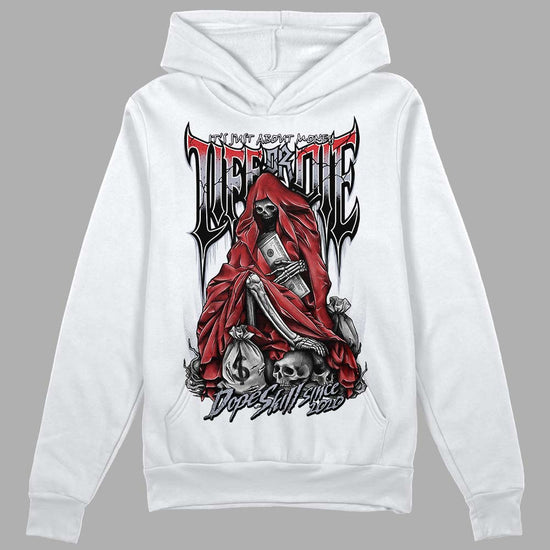 Jordan 4 “Bred Reimagined” DopeSkill Hoodie Sweatshirt Life or Die Graphic Streetwear - White 