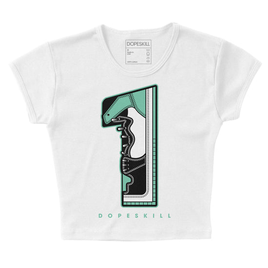 Jordan 1 High OG Green Glow DopeSkill Women's Crop Top No.1 Graphic Streetwear - Black