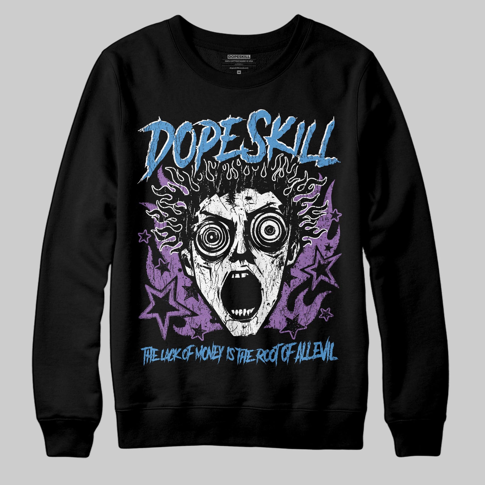 PURPLE Sneakers DopeSkill Sweatshirt Root of Evil Graphic Streetwear - Black