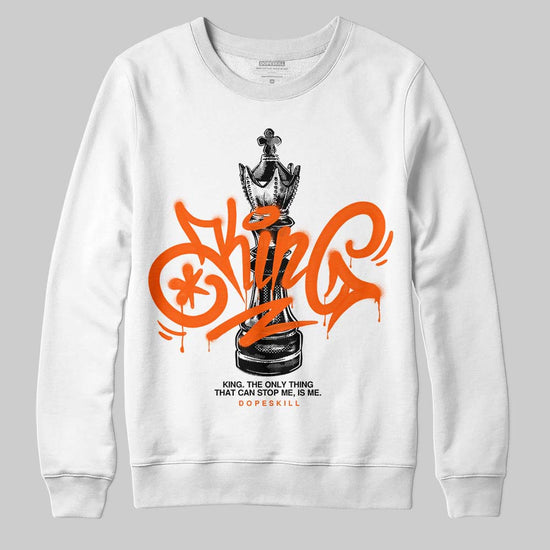 Jordan 12 Retro Brilliant Orange DopeSkill Sweatshirt King Chess Graphic Streetwear - White 