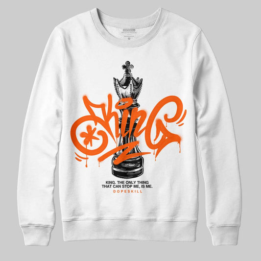 Jordan 12 Retro Brilliant Orange DopeSkill Sweatshirt King Chess Graphic Streetwear - White 