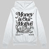 Jordan 4 “Black Cat” (2025) DopeSkill Hoodie Sweatshirt Money Is Our Motive Typo Graphic Streetwear - White