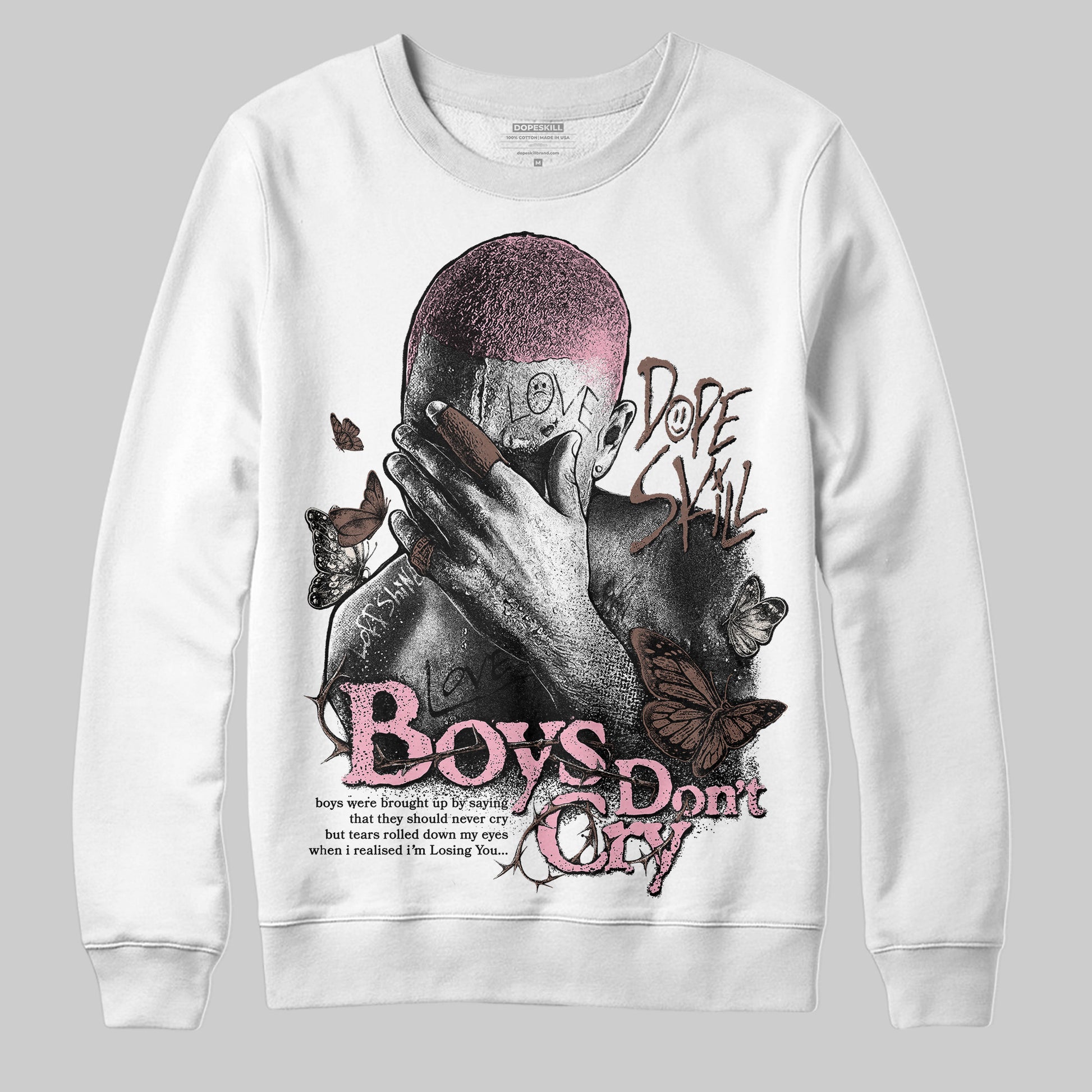 Adidas Campus 00s Dust Cargo Clear ‘Pink’ DopeSkill Sweatshirt Boys Don't Cry Graphic Streetwear - White 