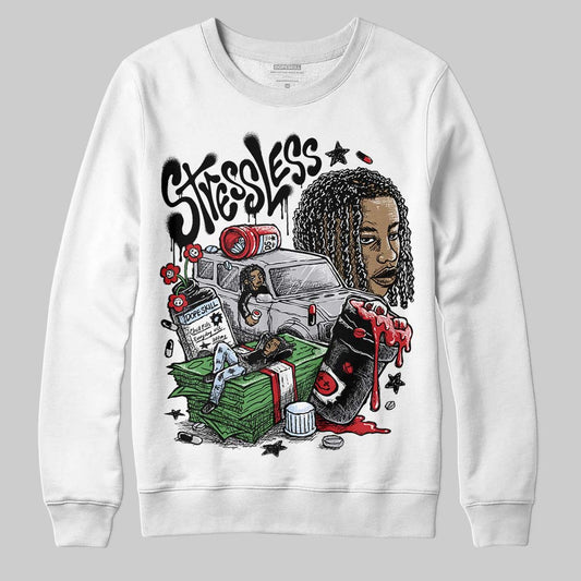 Jordan 5 Retro OG Black Metallic Reimagined DopeSkill Sweatshirt Stressless Graphic Streetwear - White