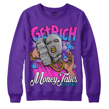 PURPLE Sneakers DopeSkill Purple Sweatshirt Get Rich Graphic Streetwear