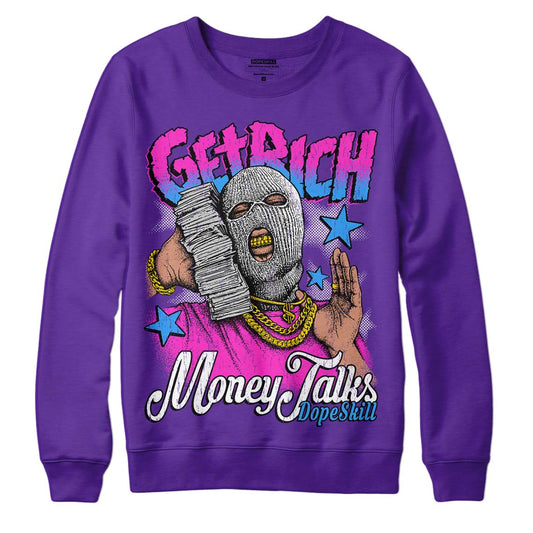 PURPLE Sneakers DopeSkill Purple Sweatshirt Get Rich Graphic Streetwear