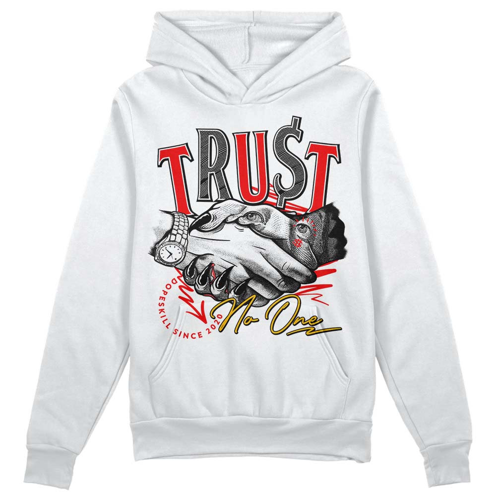 Red Sneakers DopeSkill Hoodie Sweatshirt Trust No One Graphic Streetwear - White