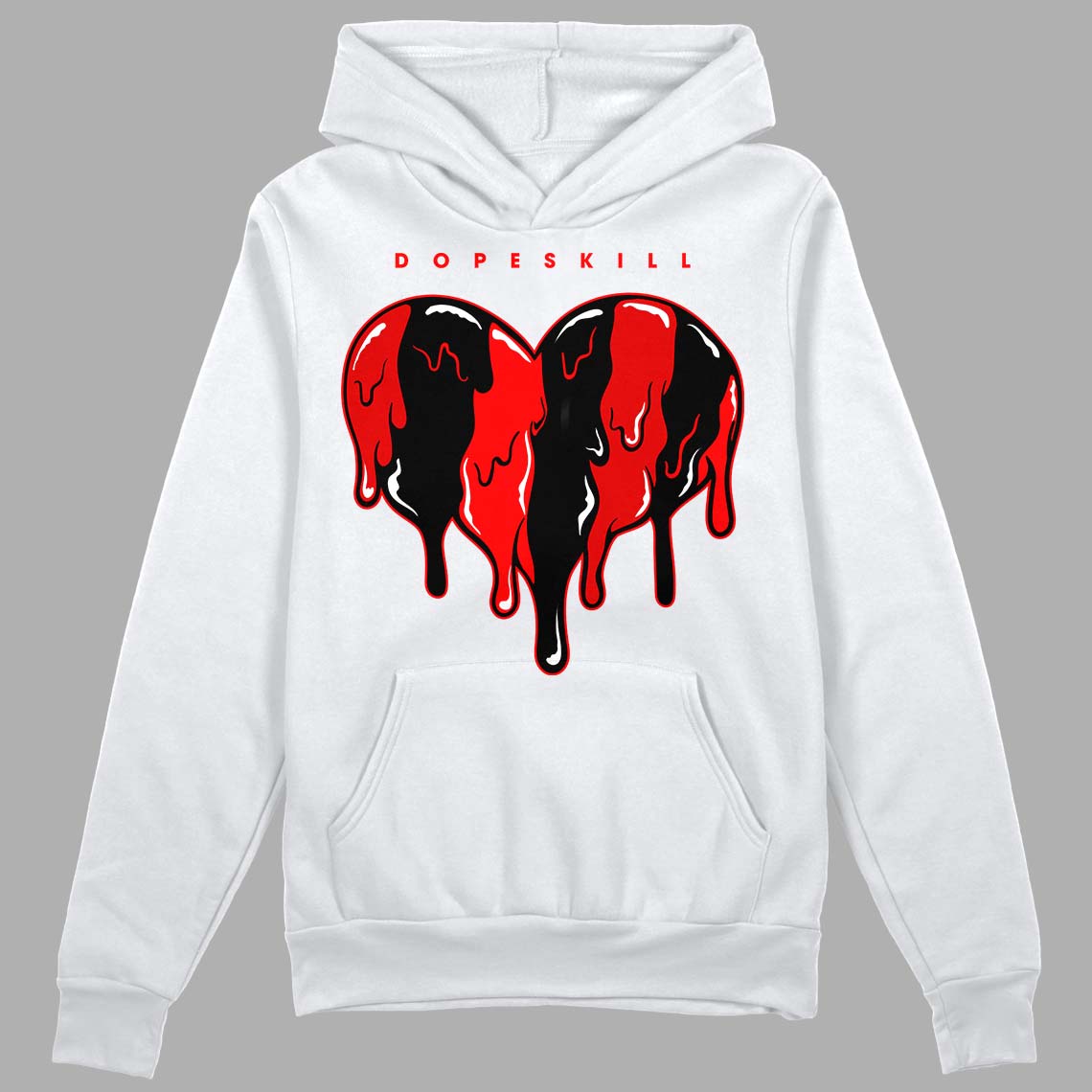 Jordan 1 Retro High OG "Satin Bred" DopeSkill Hoodie Sweatshirt Slime Drip Heart Graphic Streetwear - White