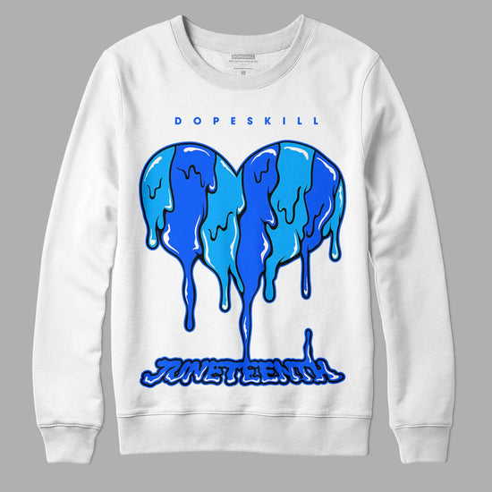 Royal Blue Sneakers DopeSkill Sweatshirt Juneteenth Heart Graphic Streetwear - White