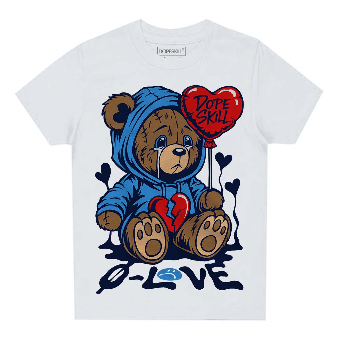 Jordan 3 "Midnight Navy" DopeSkill Toddler Kids T-shirt Broken Bear Graphic Streetwear - WHite