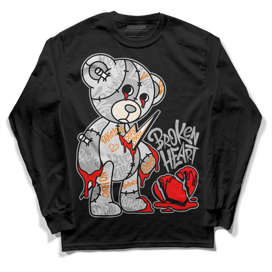 Dunk Low Cool Grey DopeSkill Long Sleeve T-Shirt Broken Heart Graphic Streetwear - Black