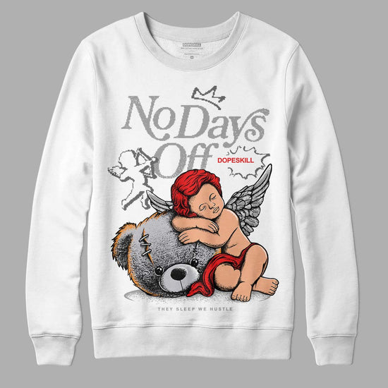 Grey Sneakers DopeSkill Sweatshirt New No Days Off Graphic Streetwear - White 