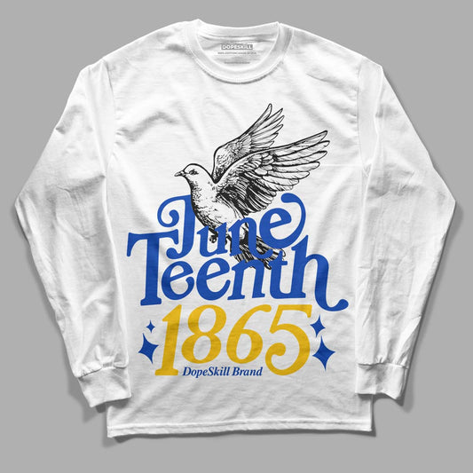 Jordan 14 “Laney” DopeSkill Long Sleeve T-Shirt Juneteenth 1865 Graphic Streetwear - White