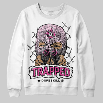 Pink Sneakers DopeSkill Sweatshirt New Trapped Graphic Streetwear - White