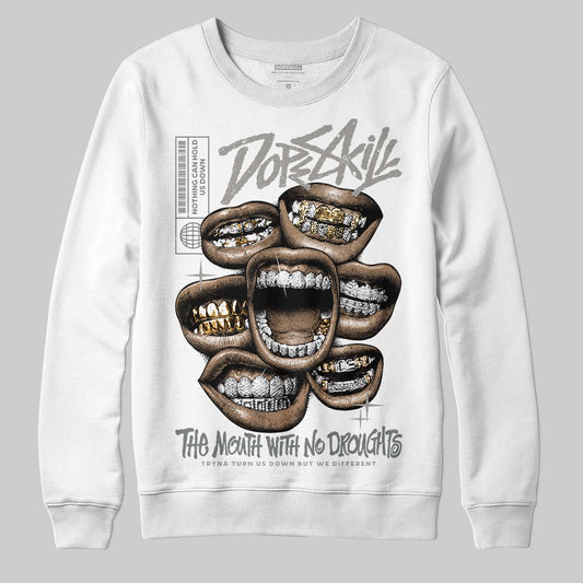 Jordan 9 Cool Grey DopeSkill Sweatshirt The Mouth With No Droughts Graphic Streetwear - White