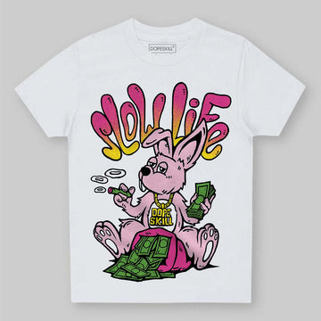 Pink Sneakers DopeSkill Toddler Kids T-shirt Slow Life Graphic Streetwear - White