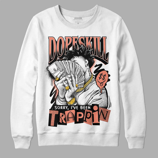 Dunk Low Black Amber Brown DopeSkill Sweatshirt Sorry I've Been Trappin Graphic Streetwear - White 