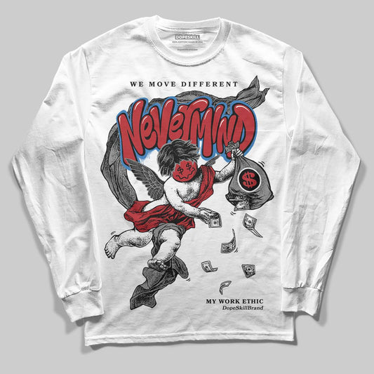 Jordan 8 Retro Bugs Bunny (2025) DopeSkill Long Sleeve T-Shirt Nevermind Graphic Streetwear - White