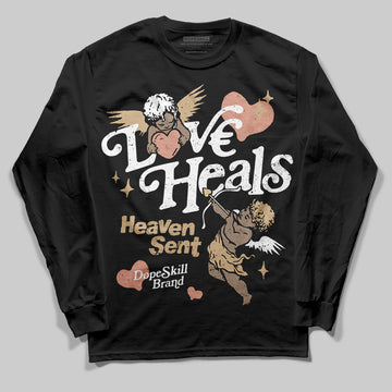 TAN Sneakers DopeSkill Long Sleeve T-Shirt New Love Heals Graphic Streetwear - Black