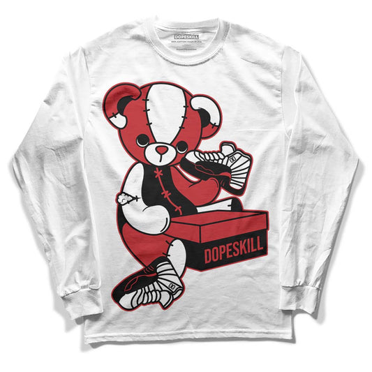 Jordan 12 “Red Taxi” DopeSkill Long Sleeve T-Shirt Sneakerhead BEAR Graphic Streetwear - WHite 