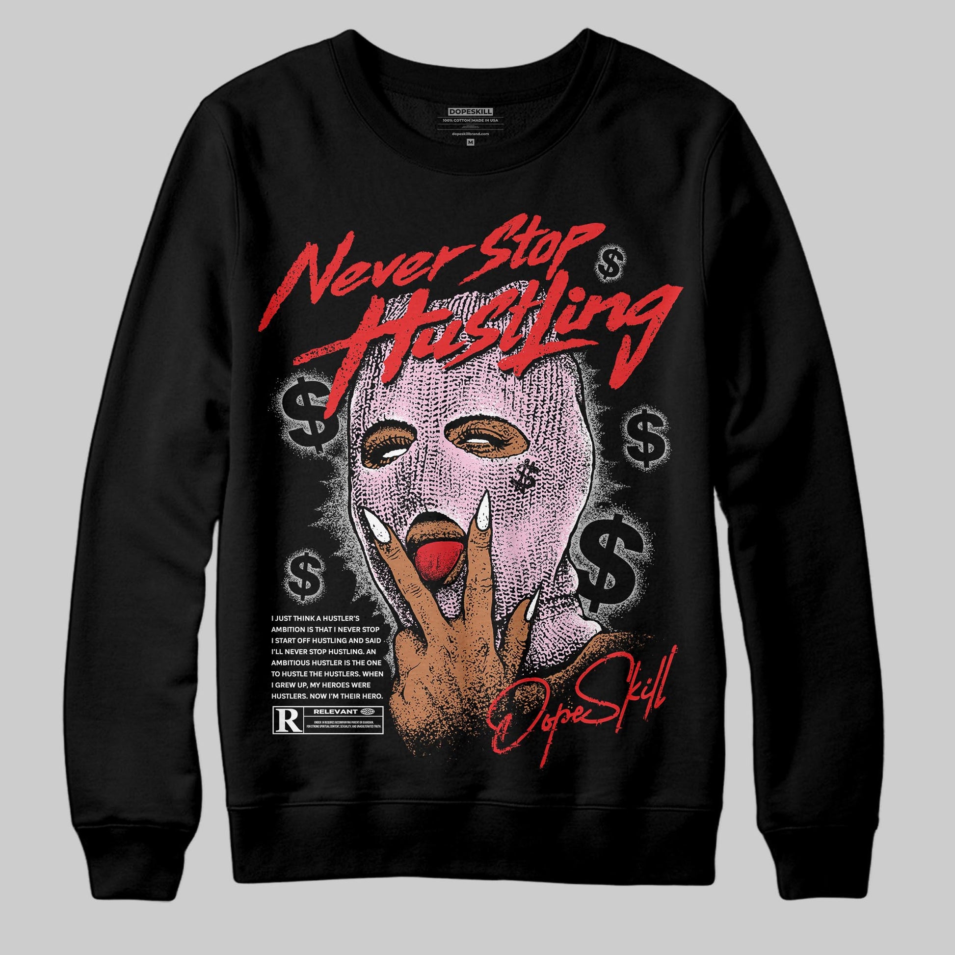 Awake NY x Air Jordan 5 Arctic Pink DopeSkill Sweatshirt Never Stop Hustling Graphic Streetwear - Black